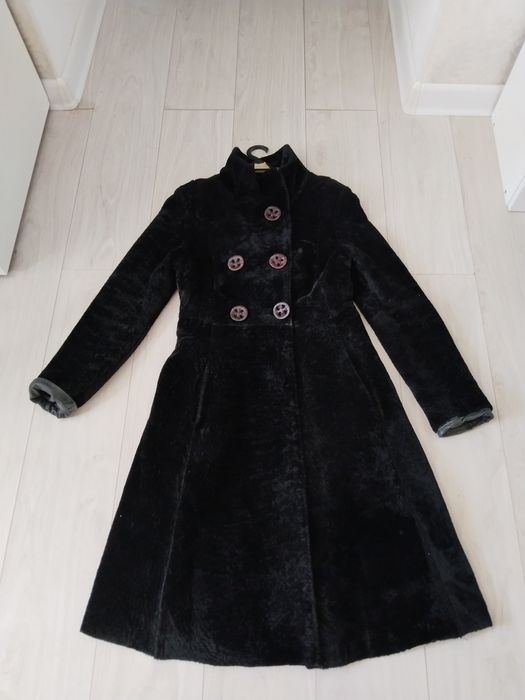 Шуба мутон, стойкий воротник