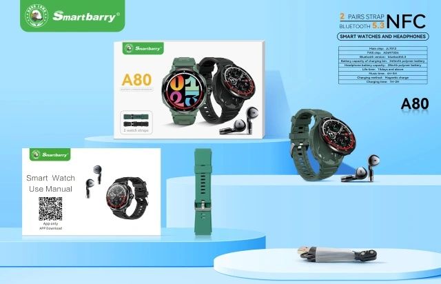 Smartbarry A70, A80, Naushnikli Smart Watch, Умные часы с наушниками