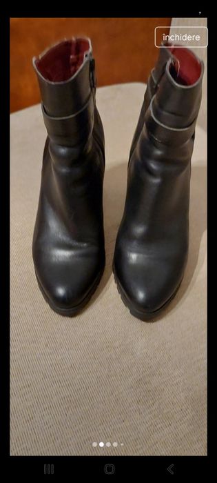 Botine piele negre
