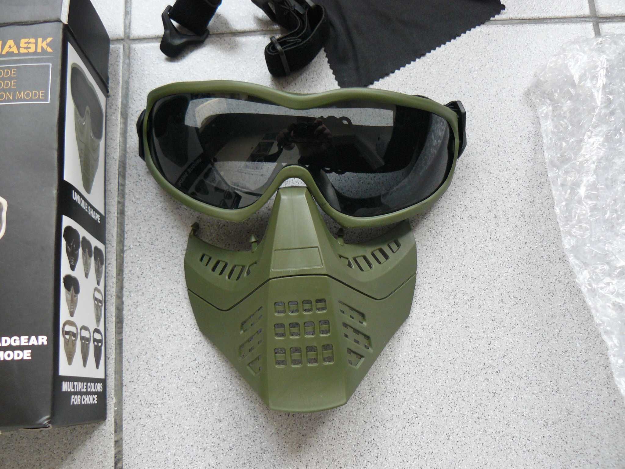 Mască Airsoft ANT Cu Ochelari De Protecție Ultimate Tactical OLIVE