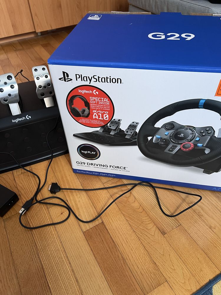 Волан с педали Logitech G29 черен PC PS4 PS5 , подарък слушалки