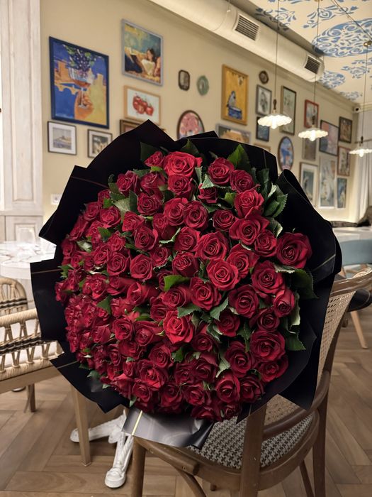101 роза,большие и свежие