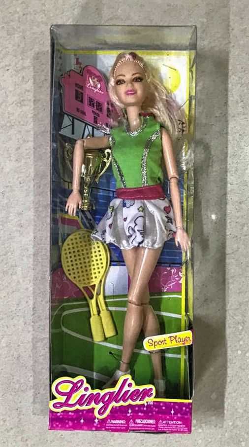 Кукла Linglior спортивная с ракетками и кубком