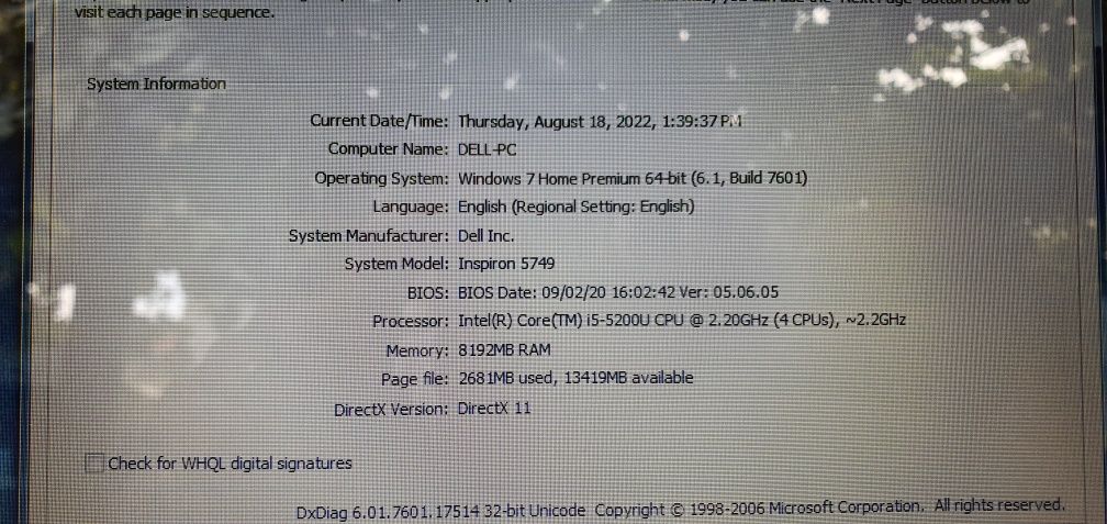 Dell 5749  i5 ,,video dedicata 2gb nvidia,4gb ram,win 10 licenta