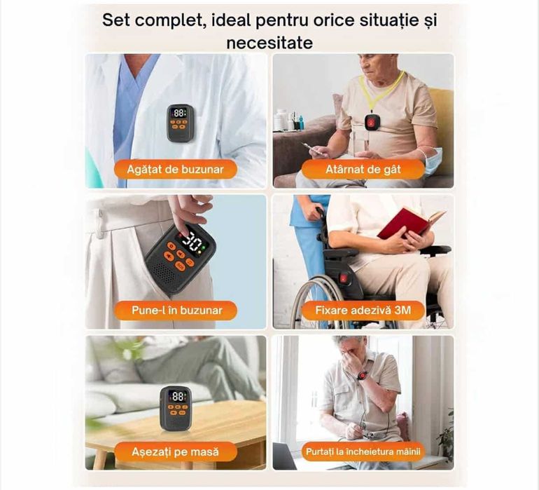 Buton panica LED pentru varstnici, siguranta batrani, gravide, bolnavi