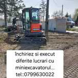 Închiriez miniexcavator,auto bascula de 3,5 t. iveco, bobcat,cat