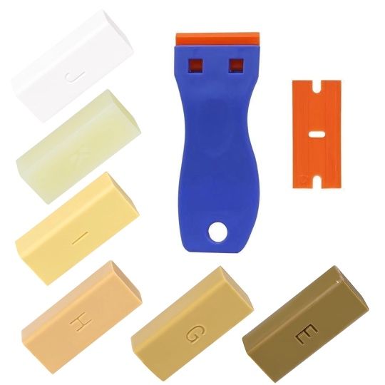 Kit reparație ceară Peiyee pentru mobilier lemn, parchet – 6 nuanțe