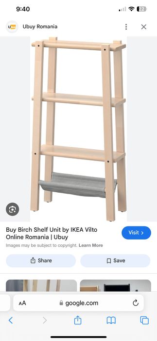 Etajera lemn depozitare Ikea