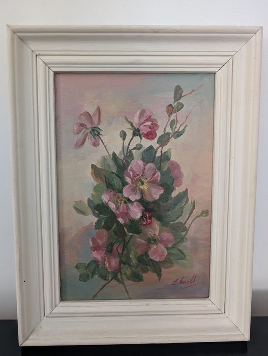 Tablou in ulei cu flori artistice buchet