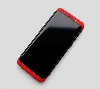 Husa Samsung Galaxy S8, FullBody 360° 3in1 Negru-Rosu