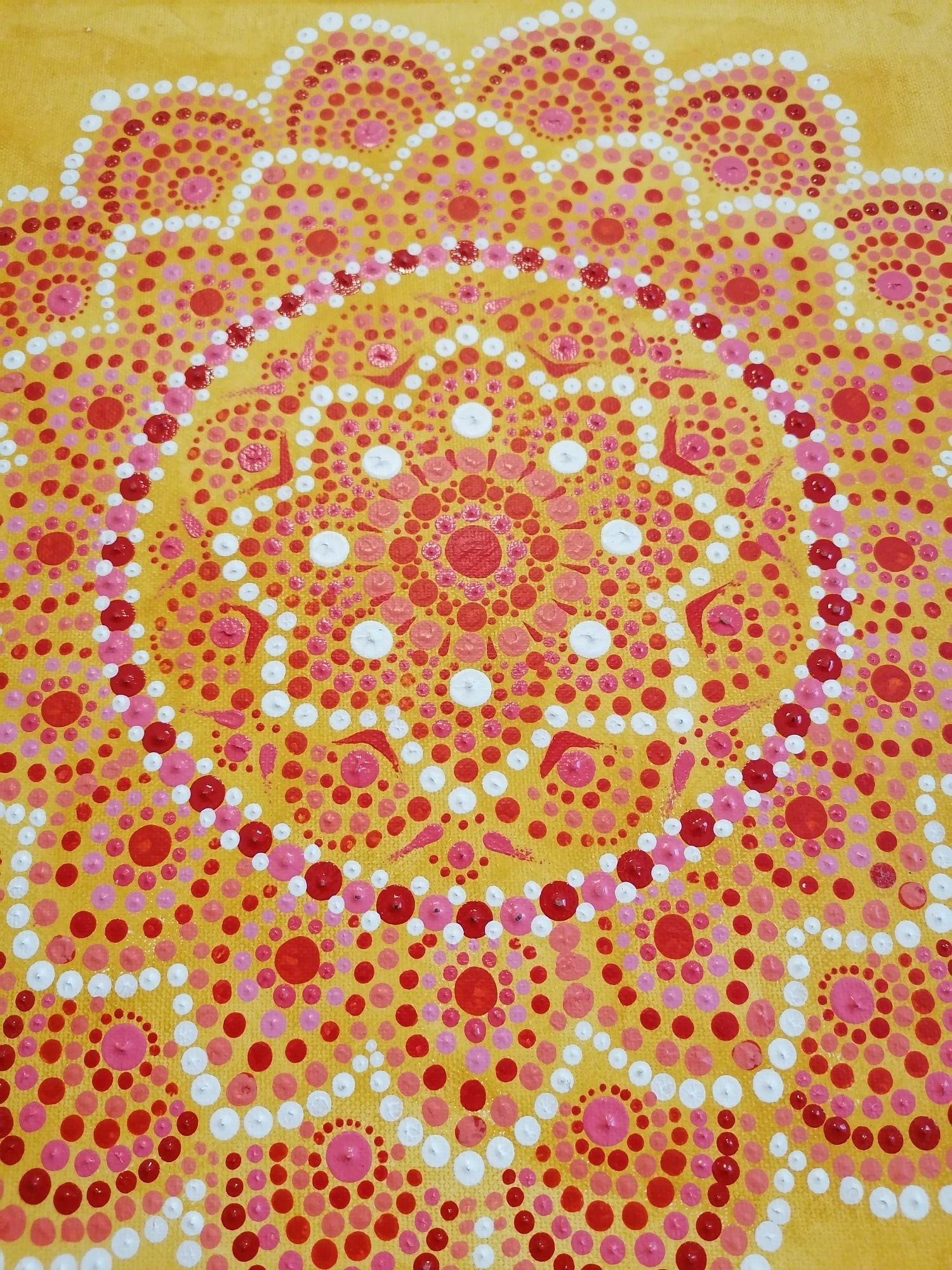 Tablou Mandala cu puncte pictata manual