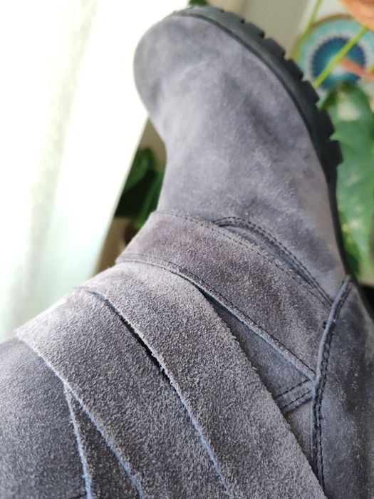 Botine damă 40 piele naturală întoarsă suede