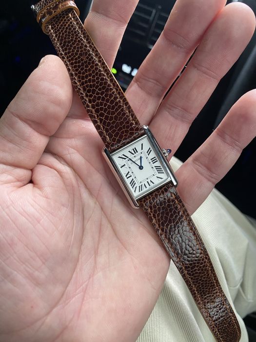 Curea din piele de strut pentru Cartier Tank 19 mm