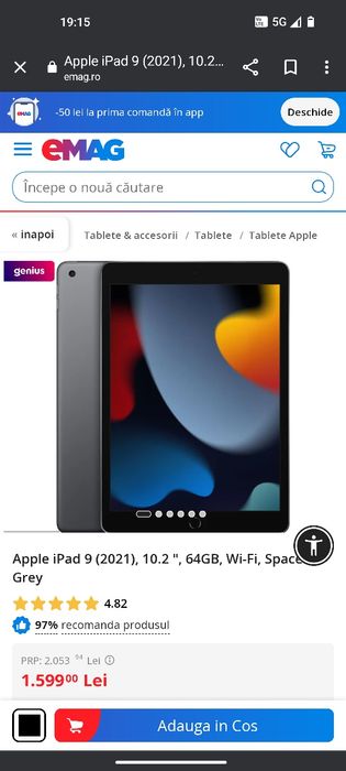NOU! iPad 9 64 GB la cutie completa