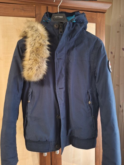 Geaca cu puf timberland scar ridge cu gluga de blana detasabila