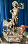 Statuetă Bronz “Băiat cu capra” *** vintage /antic / vechi / retro ***