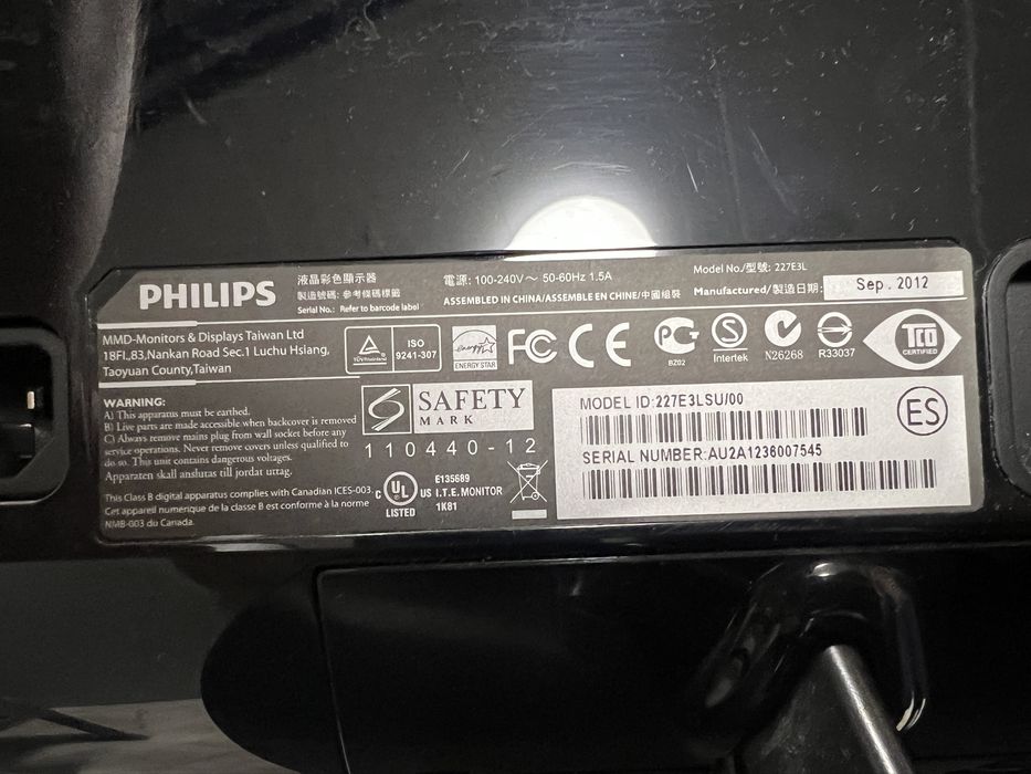 Monitor Philips 21.5 LED Full HD - Model 227E3LSU/00