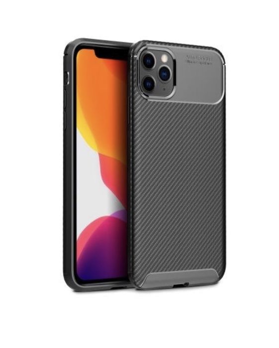 IPHONE 13/14/15/16E/17 PRO MAX PLUS Husa Carbon Type Black Bumper