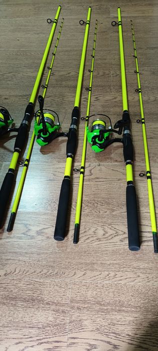 SET 3 Lansete Feeder 3.0m ROBINHAN Bolentino + 3 Mulinete FL QC5000