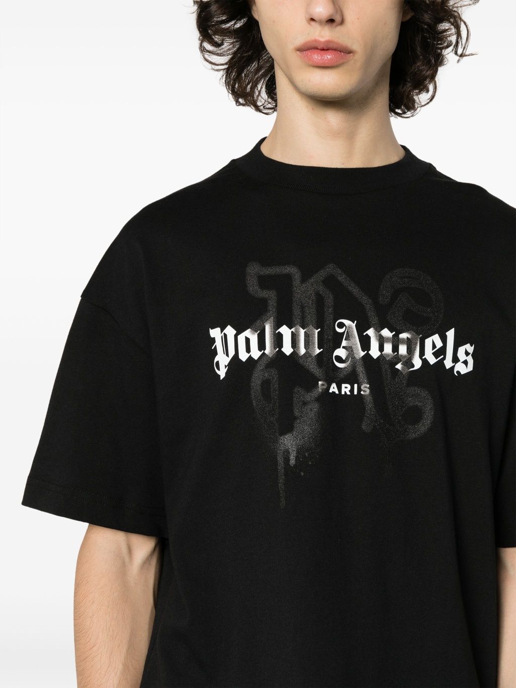 UМъжка тениска Palm Angels Paris monogram print T-shirt