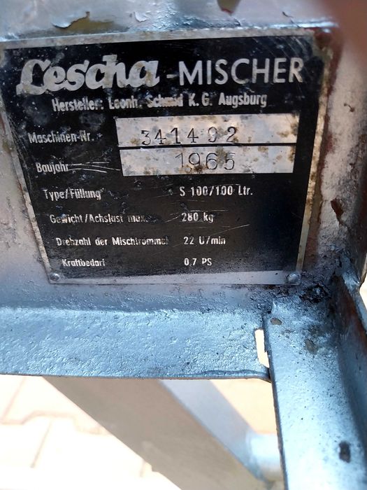 Betoniera Lescha Mischer 200 L.