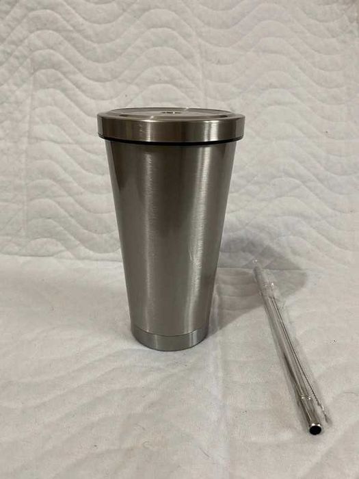 Cana termos otel inoxidabil cu păi din inox-500ml, auriu și argintiu