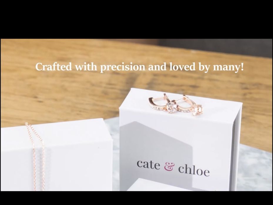 Cate & Chloe McKenzie 18k бяло злато инкрустирани обеци със Swarovski
