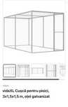 Cușcă pentru pisici, 3x1,5x1,5 m, oțel galvanizat