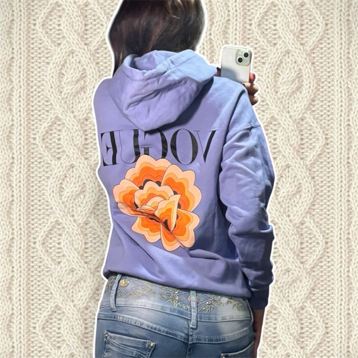 hanorac mov Vogue cu model floral