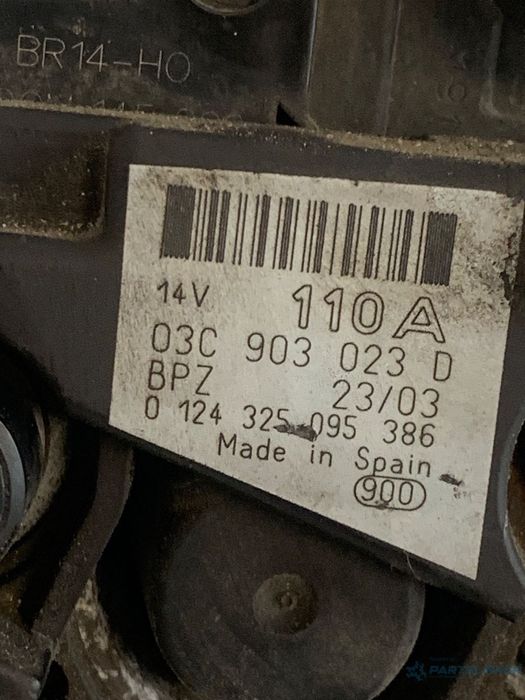 Alternator 1.6FSI VOLKSWAGEN TOURAN 1T1, 1T2 2003 - 2010, VOLKSWAGEN GOLF V 1K1 2003 - 2009, AUDI A3 II 8P1 2003 - 2013 OEM 03C903023D