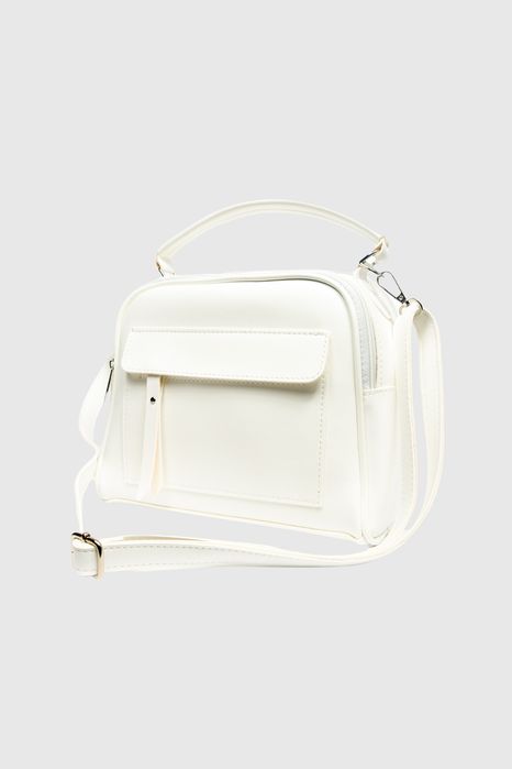 НОВО! ЛИКВИДАЦИЯ! Спортно елегантна дамска чанта с две отделения-бяло