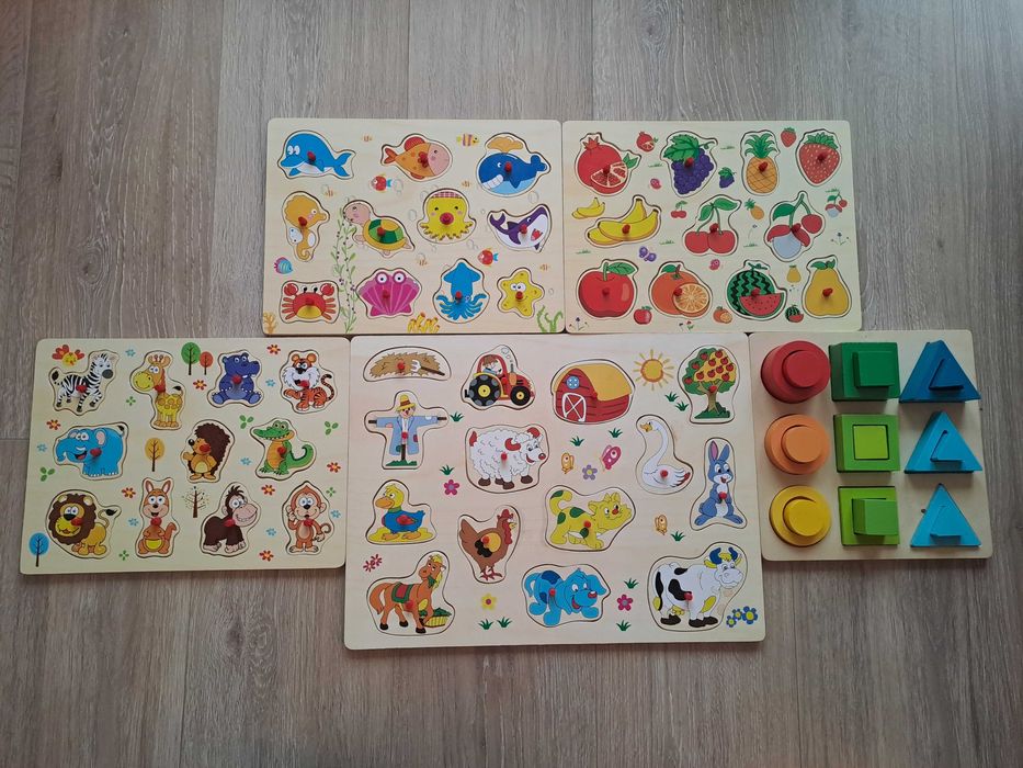 Puzzle de Lemn pentru Copii 5 Bucati