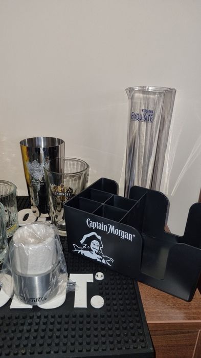 Pahare bar set x 6 buc frapiere shaker organiz bar