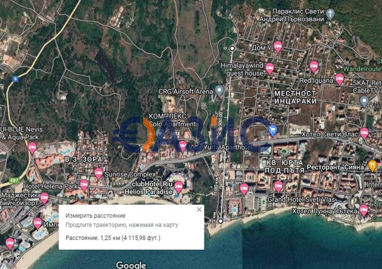 Парцел в регулация, Свети Влас, местност Инцараки, България - 530 кв.