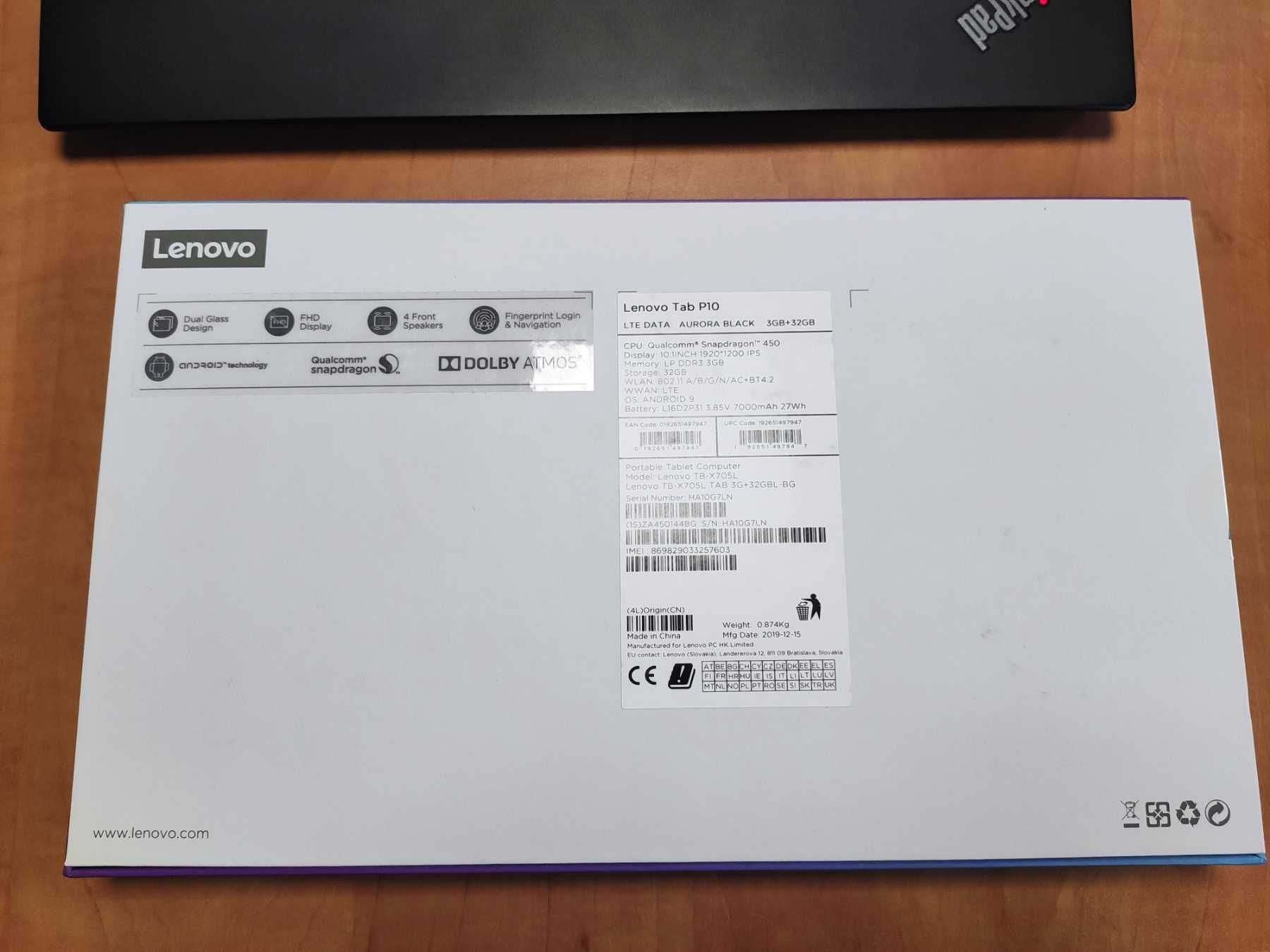 Таблет Lenovo Tab P10, 3GB RAM, 32GB Storage, 10.1" IPS, 4G модул