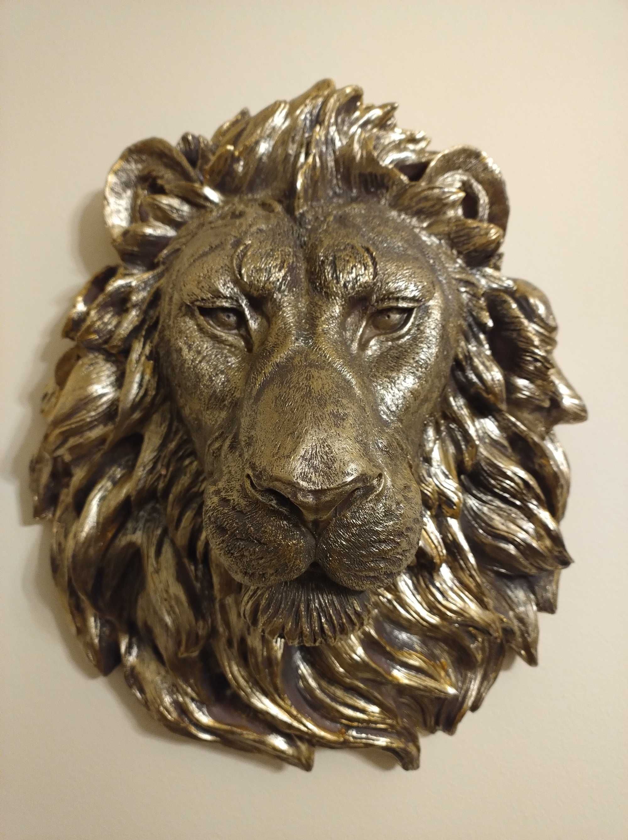 Lion Head Sculptură de artă montată pe perete, 3d