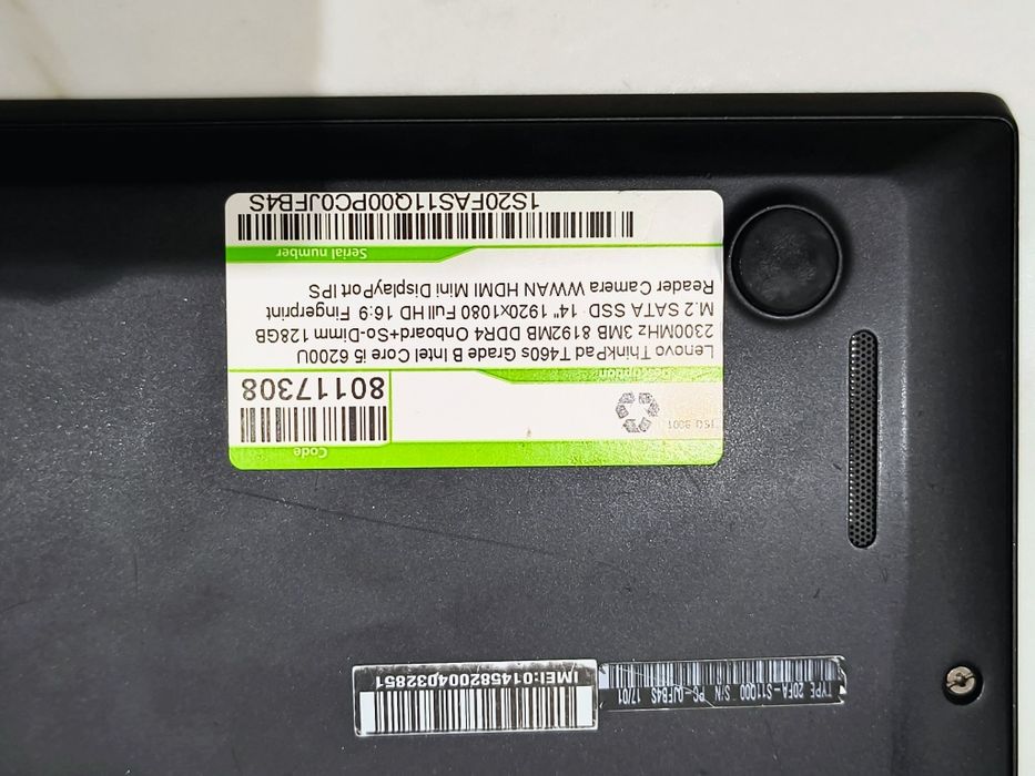 Лаптоп lenovo t460s