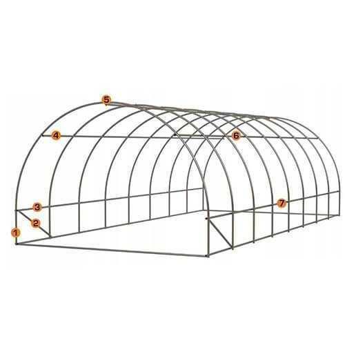 Solar de grădină 8x4x2.5m, polietilenă 240 g/m2 UV+, țeavă 32 * 1.2mm