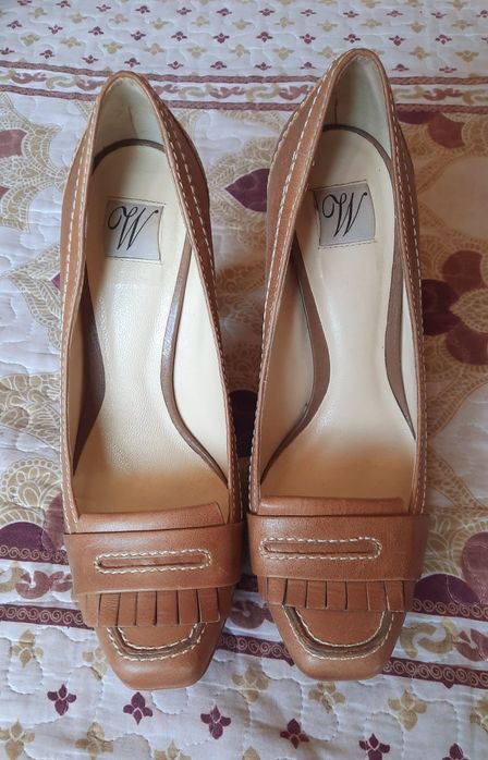 Pantofi eleganți Zara din piele cu toc înalt nr.38, interior 24,5 cm