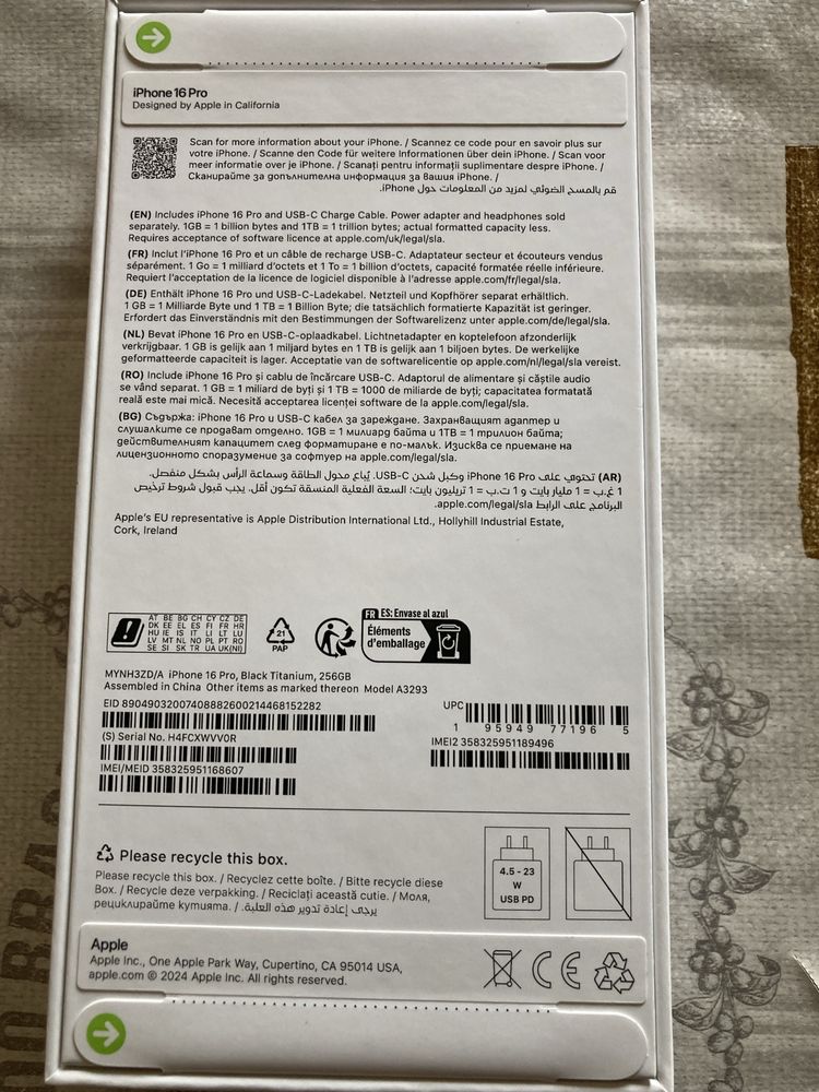 Iphone 16 pro 256 gb