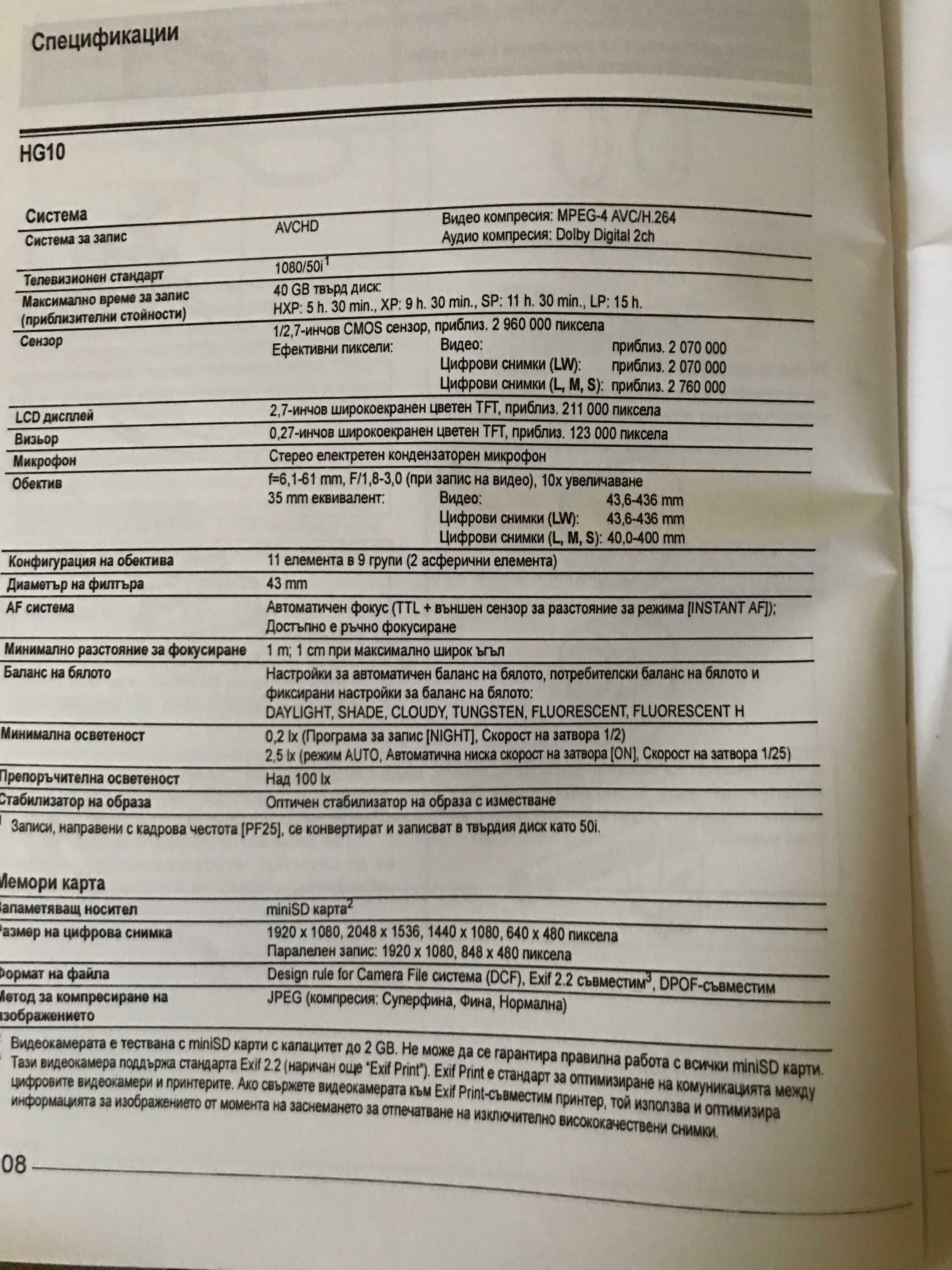 Ретро Видеокамера Canon HG10 FullHD