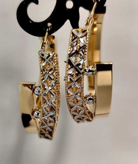 (AG 35) Cercei aur 14 K 5.65gr b.32919 -2260 Lei Garantie 2ani!