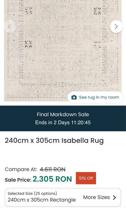 Covor Isabella 240cm x 305cm