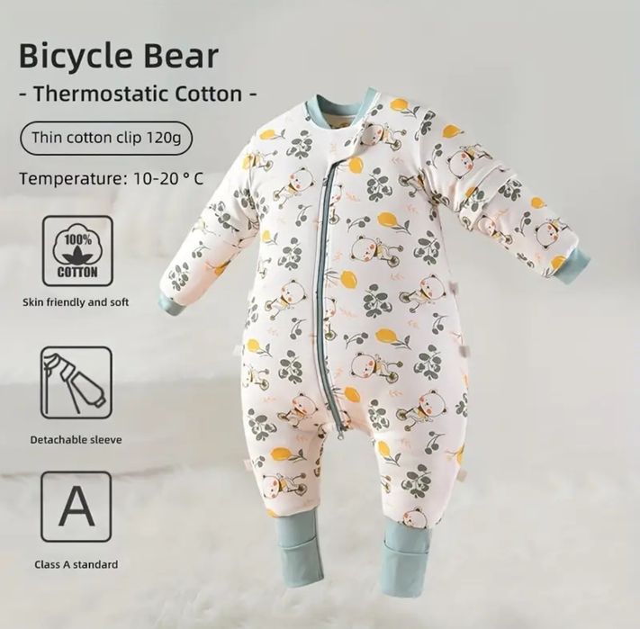 Нови бебешки спални чувалчета със свалящи се ръкави с цип!