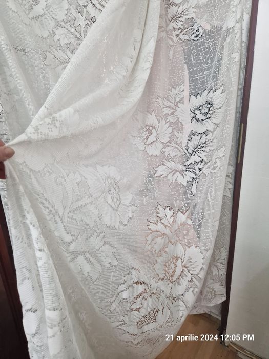 Perdea alba de Pascani 5,60 cm,perdea alba broderie