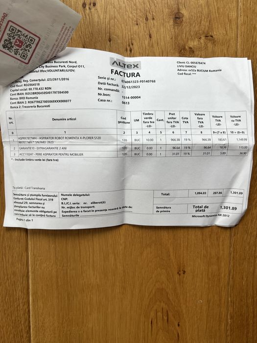 Ofer Cadou Craciun Aspirator Robot Rowenta X-Plorer S120 Garantie