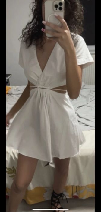 Rochie scurta alba zara