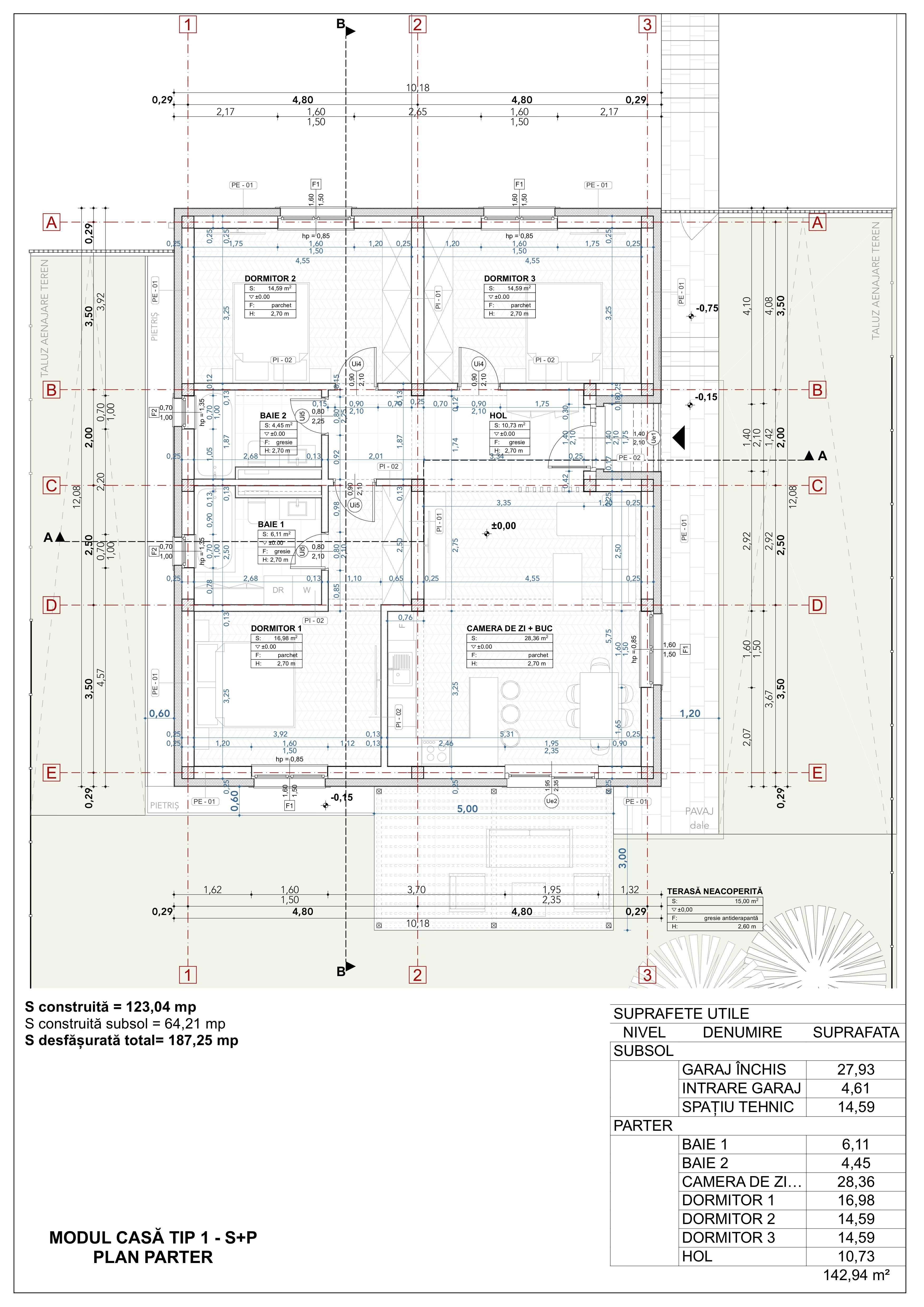 Casă individuală (TIP 2) S+P - CHINTENI, Str. Curcubeului - Family 5