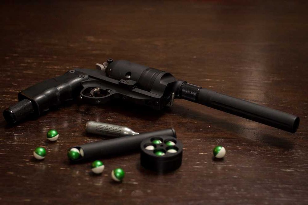 Pistol Co2 SPECIAL CU BILE DE CAUCIUC !! Airsoft (Garnitura Mare) Gaz