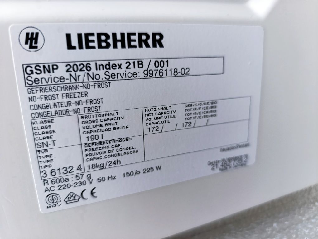 Фризер LIEBHERR No frost A+ внос от Германия
